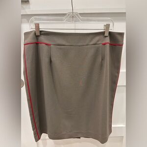 Banana Republic Gray Pencil Skirt with Red Trim